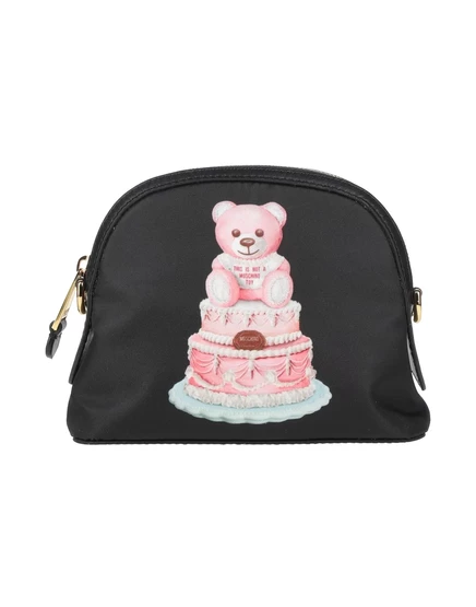 Женский клатч Moschino PAPERMAG, кожаный, черный