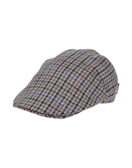 Мужская кепка Borsalino фланелевая в шотландку, серая