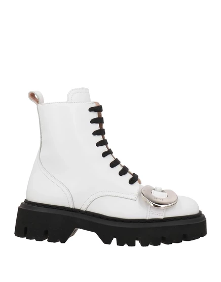 Женские ботинки N21 Ankle boots кожаные, белые