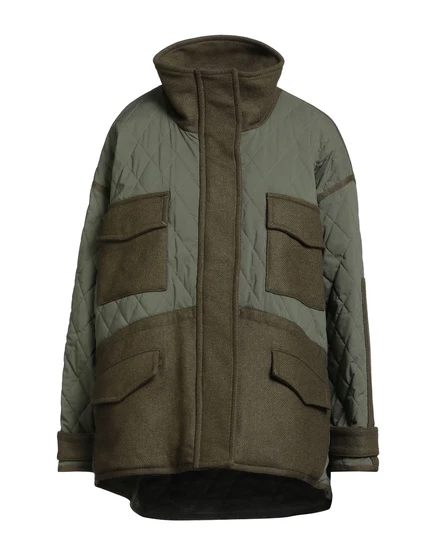 Женская стеганая куртка PINKO, зелёная милитари