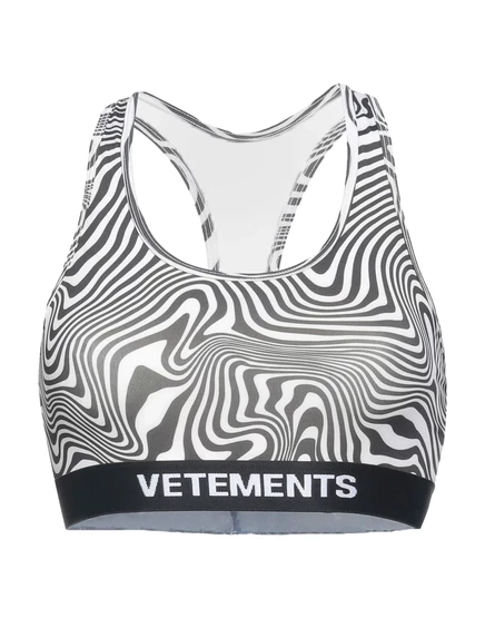 Женский спортивный топ VETEMENTS зебровый, слоновая кость