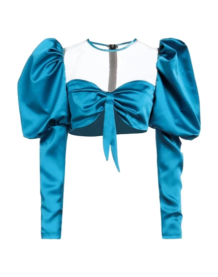 Женский кроп-топ MATILDE COUTURE PAPERMAG из атласа, синий