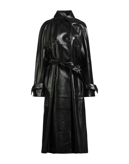 Женский тренч Max Mara из кожи ягненка, черный