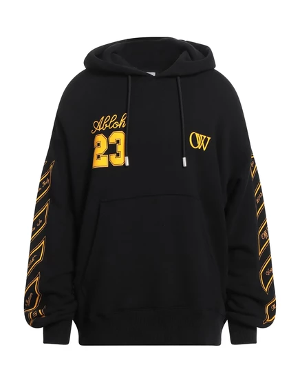 Мужское худи Off-White с принтом, черное