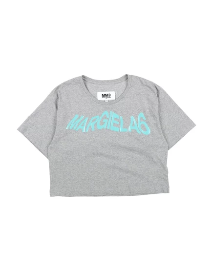 Детская футболка MM6 MAISON MARGIELA из хлопка, серая