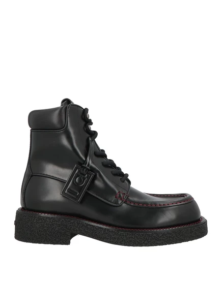 Мужские ботинки Ferragamo Wonderwoman, кожаные, черные