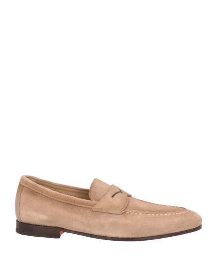 Мужские лоферы Santoni Lorenz_SP из замши, песочные