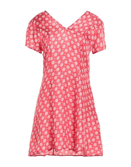Женское мини-платье American Vintage в горошек, коралловое