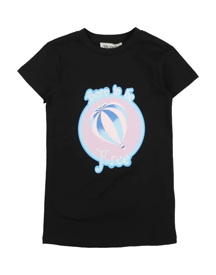 Детское платье Simonetta Kids из хлопка, черное
