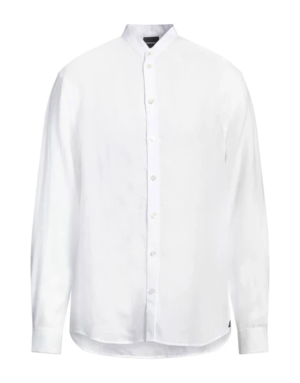 Мужская льняная рубашка Emporio Armani, белая
