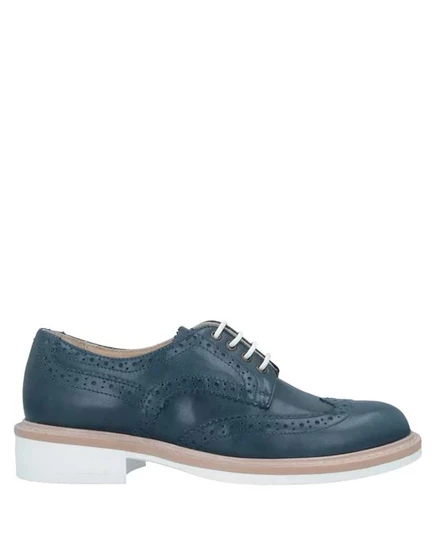 Женские броги Studio Pollini, кожаные, грифельно-синие