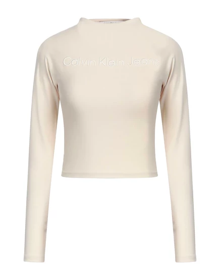 Женская укороченная футболка Calvin Klein Jeans WonderWoman, бежевая
