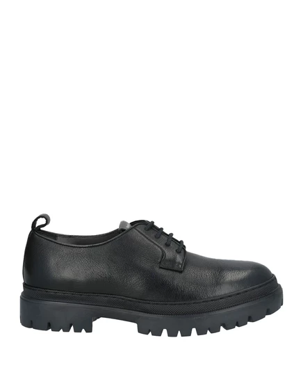 Мужские туфли Pollini на шнуровке, кожаные, черные