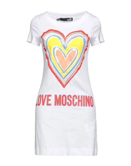 Женское платье-футболка Love Moschino с пайетками, белое