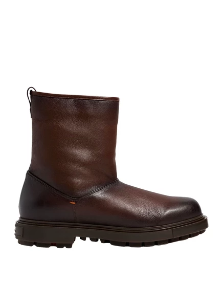 Мужские ботинки Santoni из кожи, темно-коричневые