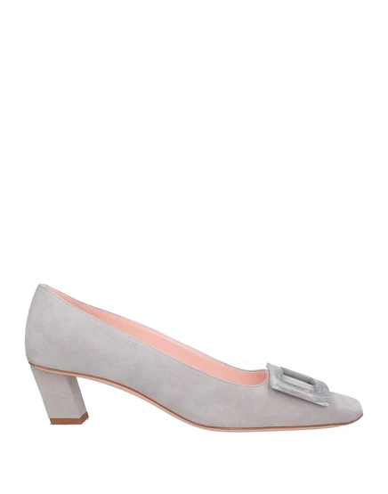 Женские туфли roger vivier замша, светло-серые