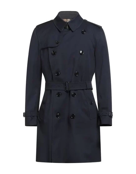 Тренч Burberry двубортный из габардина, тёмно-синий