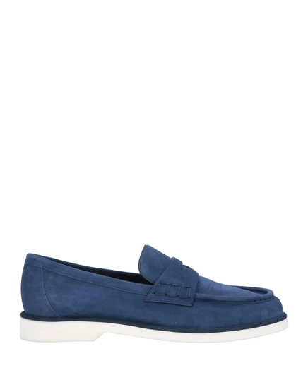 Женские пенни-лоферы Santoni из замши, тёмно-синие