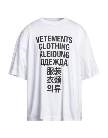 Мужская футболка Vetements с принтом, белая