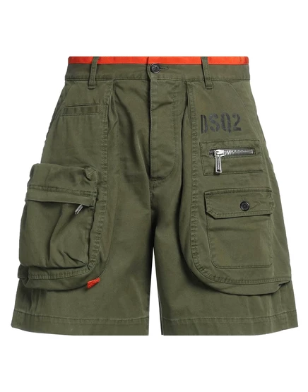 Мужские бермуды DSquared2 WONDERWOMAN, зелёные милитари