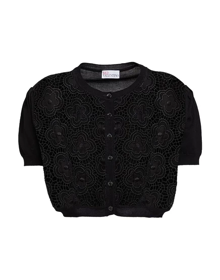 Женский кардиган Redvalentino кружевной, чёрный