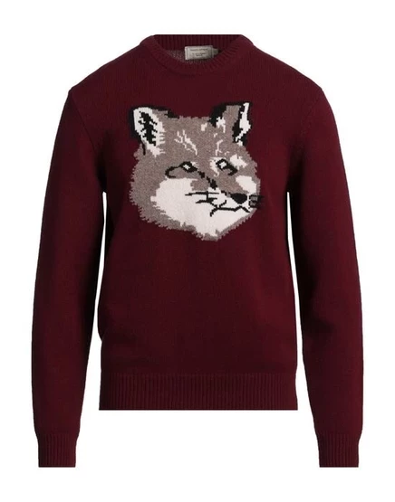 Свитер Maison Kitsuné из шерсти ягненка, бордовый