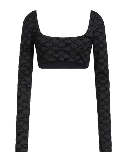 Женский кроп-топ Off-White из джерси, чёрный