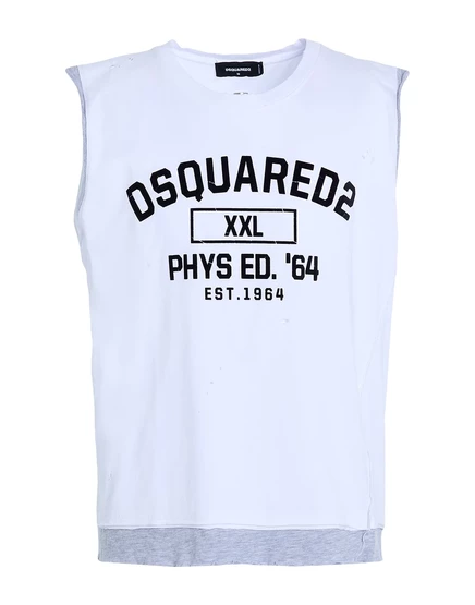Мужская футболка DSQUARED2 PAPERMAG без рукавов, белая