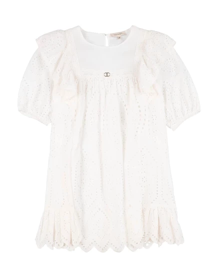 Платье для девочек Twinset кружевное, белое