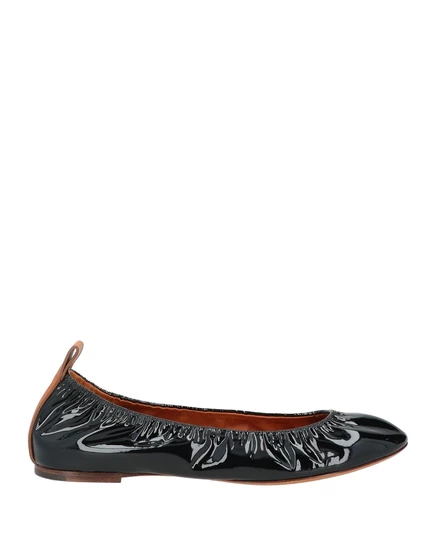 Женские балетки Lanvin, лакированная кожа, чёрные