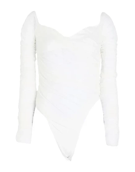 Женский топ-боди mugler тюлевый, белый