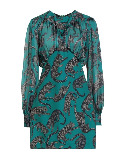 Женское короткое платье Just Cavalli PAPERMAG, креп, изумрудное