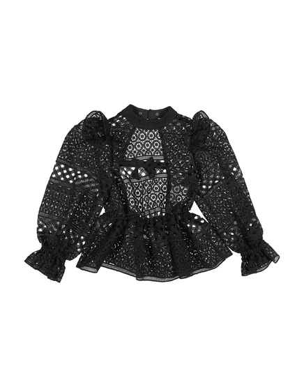 Женский топ Elisabetta Franchi Junior кружевной, черный