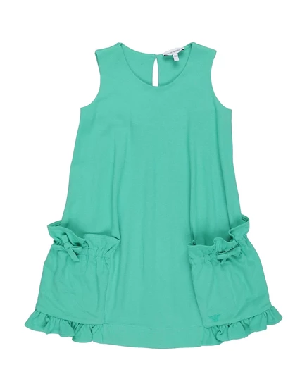 Платье для девочек Emporio Armani Kids пике, зеленое