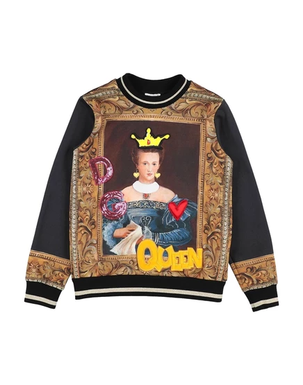 Женский свитшот Dolce & Gabbana с пайетками, черный