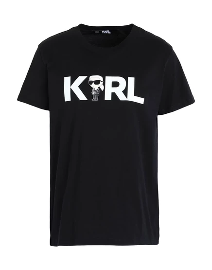 Женская футболка Karl Lagerfeld PAPERMAG, органический хлопок, чёрная