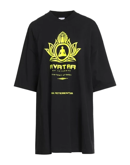 Женская футболка Vetements Papermag с принтом, черная