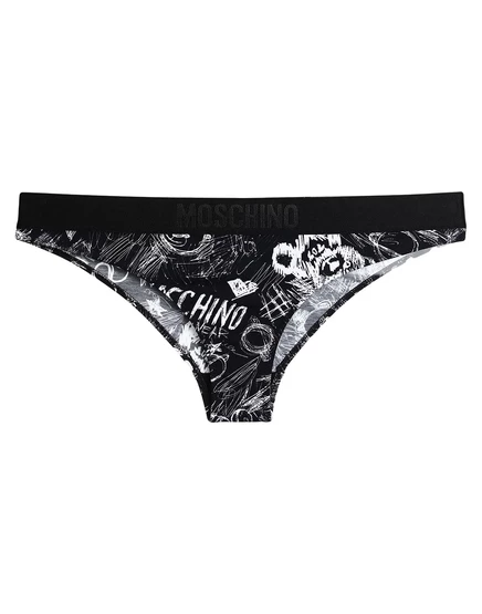 Женские трусы Moschino Papermag, черные