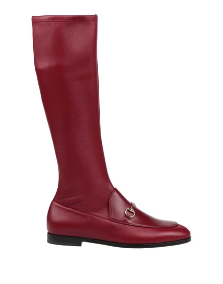 Женские ботинки Gucci Lorenz_SP, кожаные, бордовые