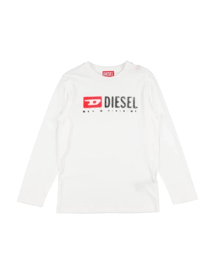 Детская футболка Diesel с длинными рукавами, белая
