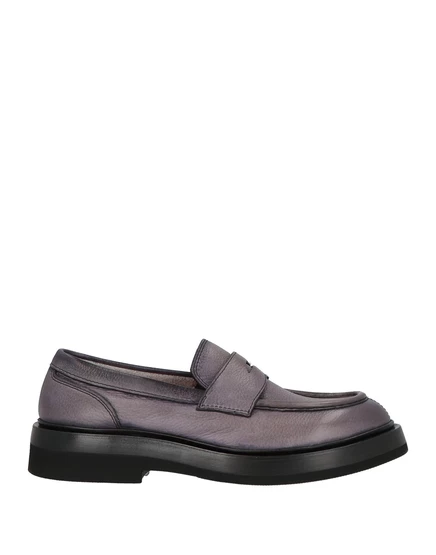 Мужские пенни-лоферы Santoni из зернистой кожи, серые