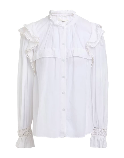 Женская рубашка MARANT TOILE Lorenz_SP с рюшами, белая