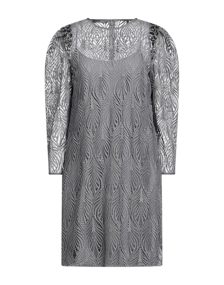 Женское платье Alberta Ferretti кружевное со стразами, серое