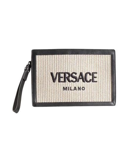 Женский клатч Versace Papermag, бежевый