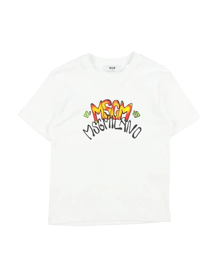 Мужская футболка MSGM JUNIOR с логотипом, белая