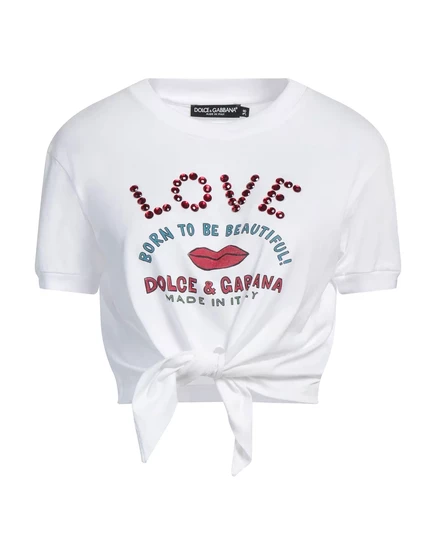 Женская кроп-футболка Dolce & Gabbana JADR, белая