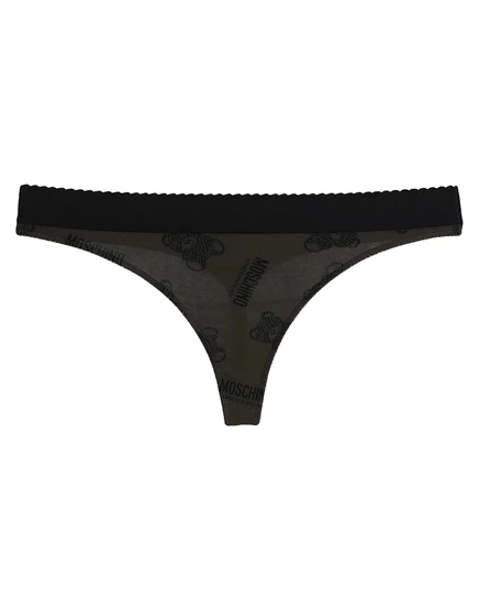 Женские стринги Moschino Papermag из джерси, зелёный милитари