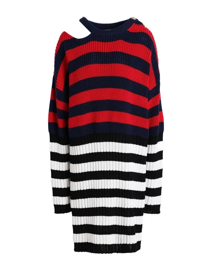 Женское вязаное платье Balmain JADR, красное
