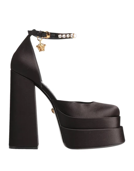 Женские туфли Versace на ремешке, черные