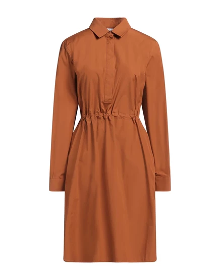 Женское платье-миди max mara рубашка, жёлто-коричневое